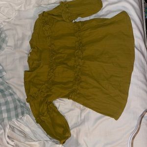 Girls- YL, Olive green, mid sleeve blouse